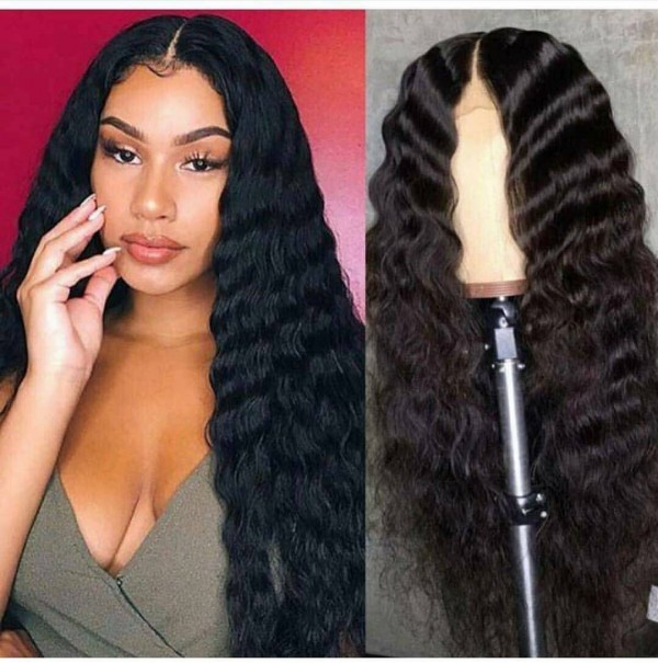 Magic Love Human Virgin Hair Wavy Pre Plucked Lace Wig For Black Woman ...